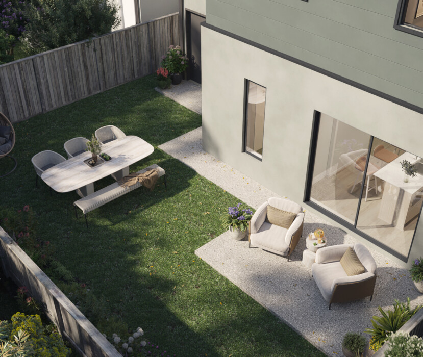 230621_D05_BirdView_New Brief   Thomas Green Cedar floorplan   Outdoor CGI's